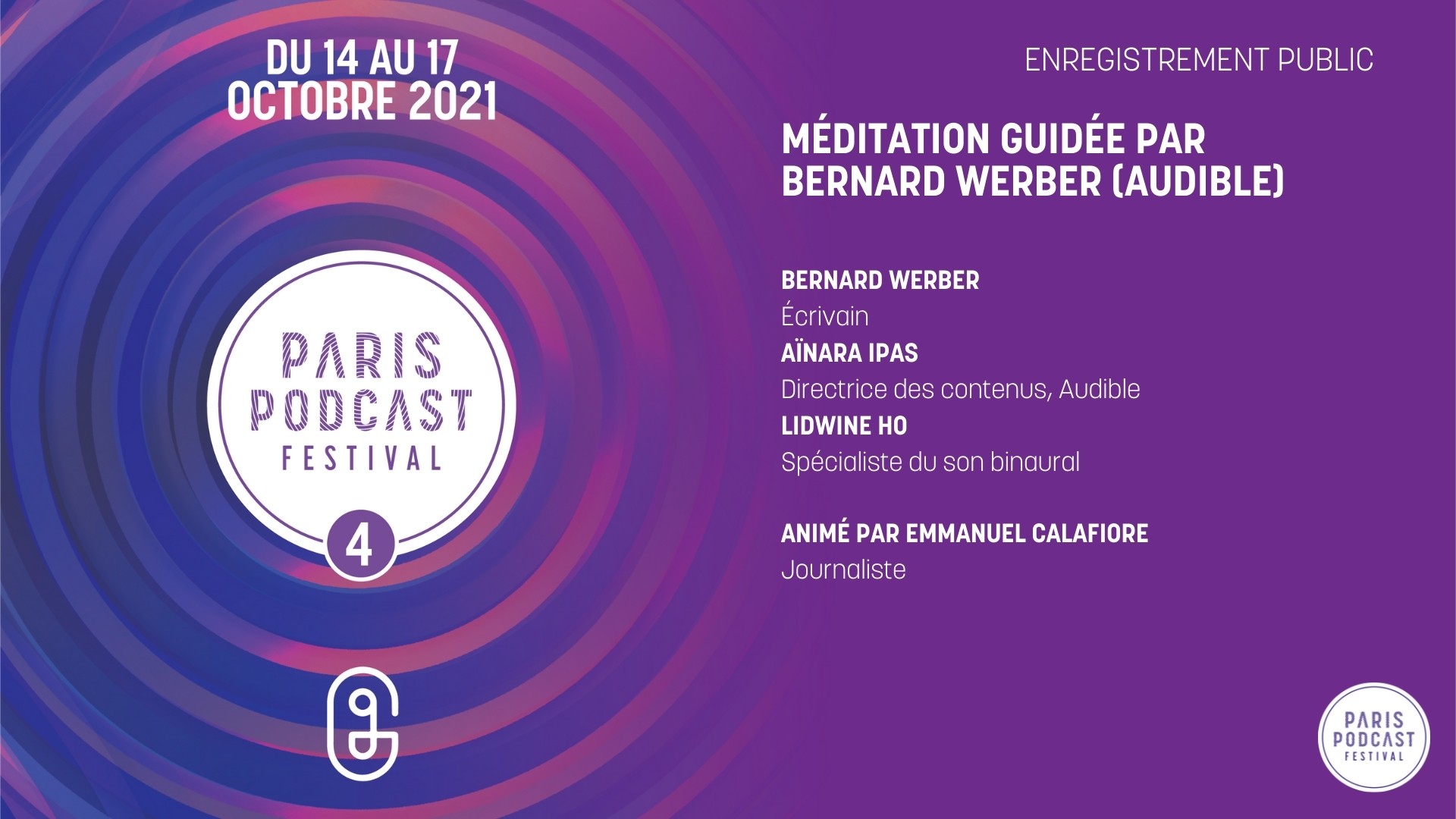 [Enregistrement public] Méditation guidée par Bernard Werber (Audible)