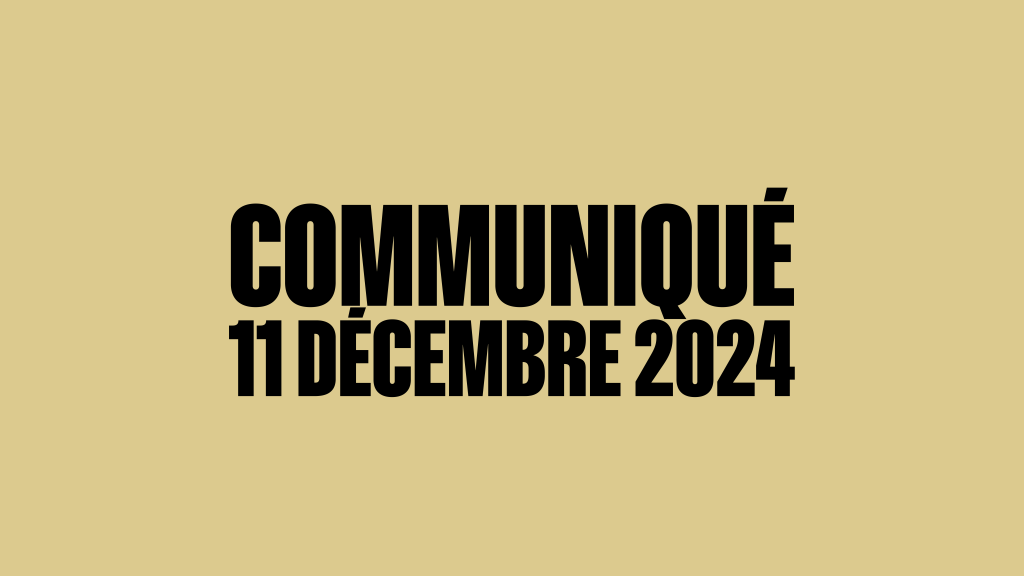 Communiqué • 11 décembre 2024