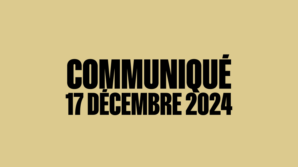 Communiqué • 17 décembre 2024