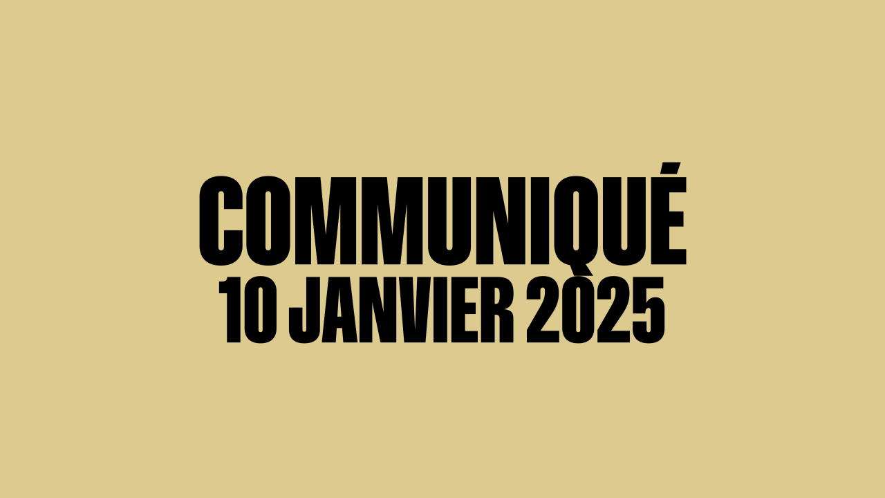 Communiqué • 10 janvier 2025